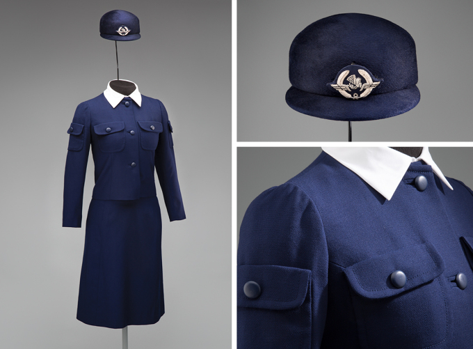 Air France stewardess uniform by Cristóbal Balenciaga, 1969