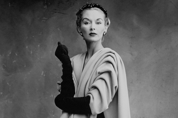 Lisa Fonssagrives-Penn wearing coat by Cristóbal Balenciaga, Paris, 1950. Photograph by Irving Penn © Condé Nast, Irving Penn Foundation