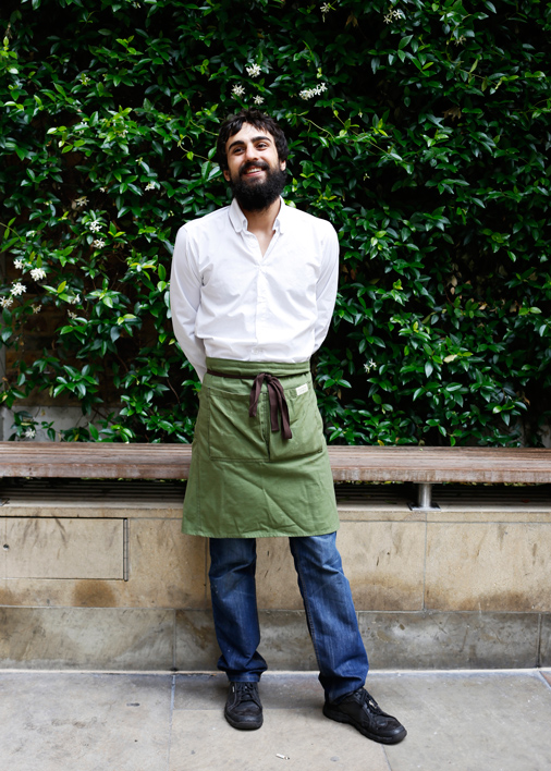 field-grey-male-bespoke-cotton-waist-apron-devonshireterrace-corneyandbarrow